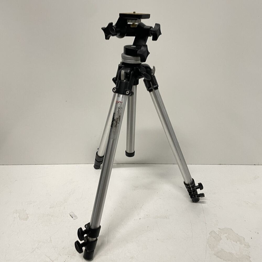 Vintage Bogen 3001/190 Tripod with 3025 3-Way Pan Tilt Head Made in Italy Good